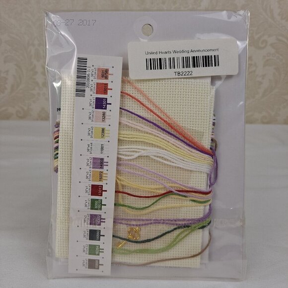 Dimensions United Hearts Wedding Record Counted Cross Stitch Kit NWT - Picture 4 of 5